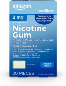 Amazon Basic Care Uncoated Nicotine Polacrilex Gum 2 mg
