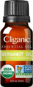 Cliganic Organic Bergamot Essential Oil, 100% Pure Natural for Aromatherapy